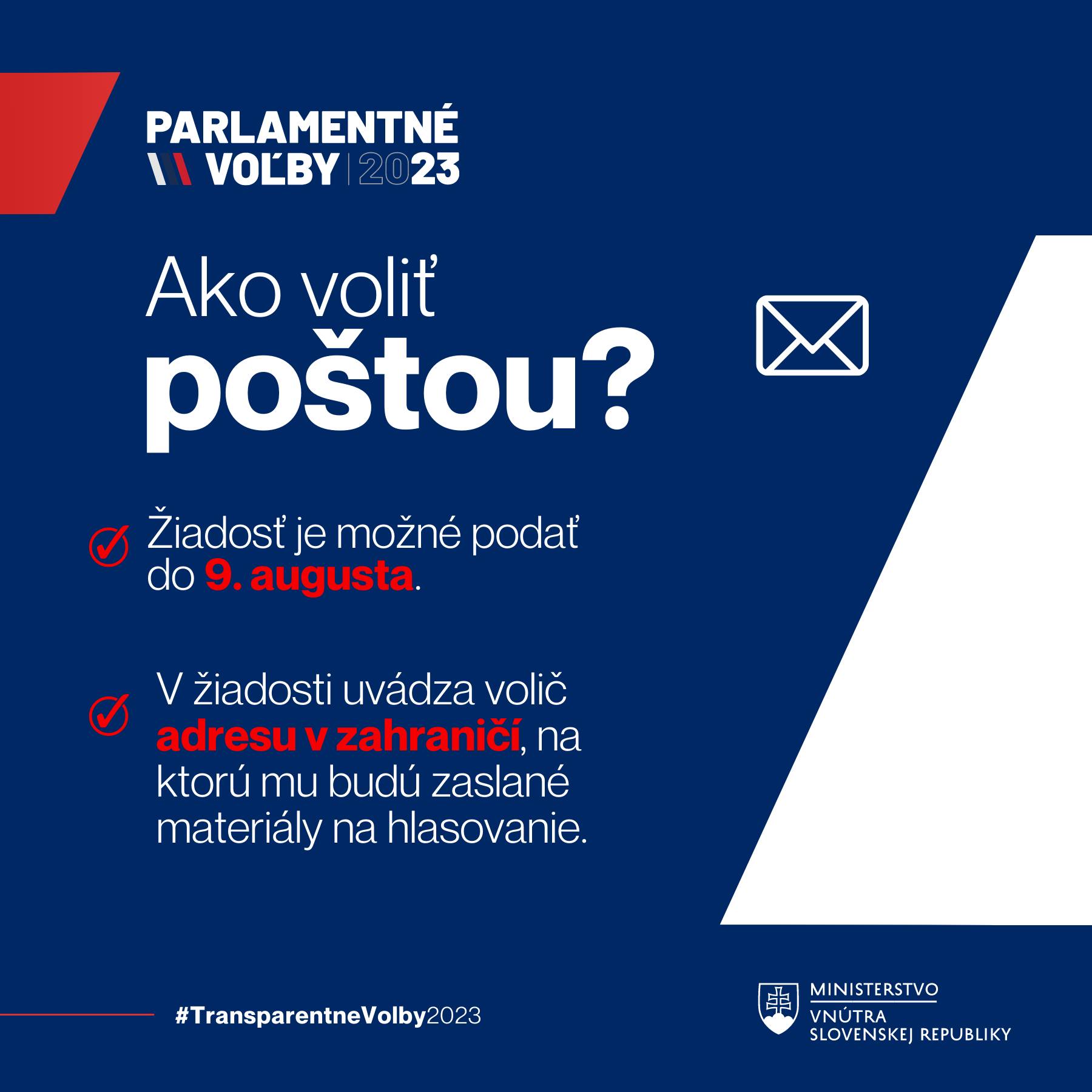 🗳️ PRI VOĽBE POŠTOU SA VOLEBNÉ MATERIÁLY POSIELAJÚ LEN NA ADRESU V ZAHRANIČÍ 🌍