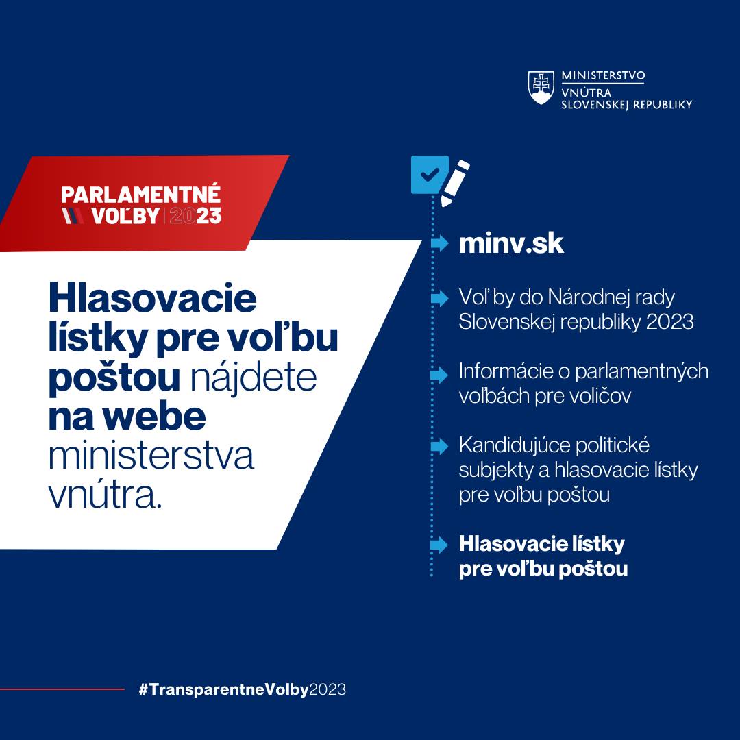 🌍✉️ HLASOVACIE LÍSTKY PRE VOĽBU POŠTOU SÚ UŽ DOSTUPNÉ NA WEBE MINISTERSTVA VNÚTRA❗️voľby