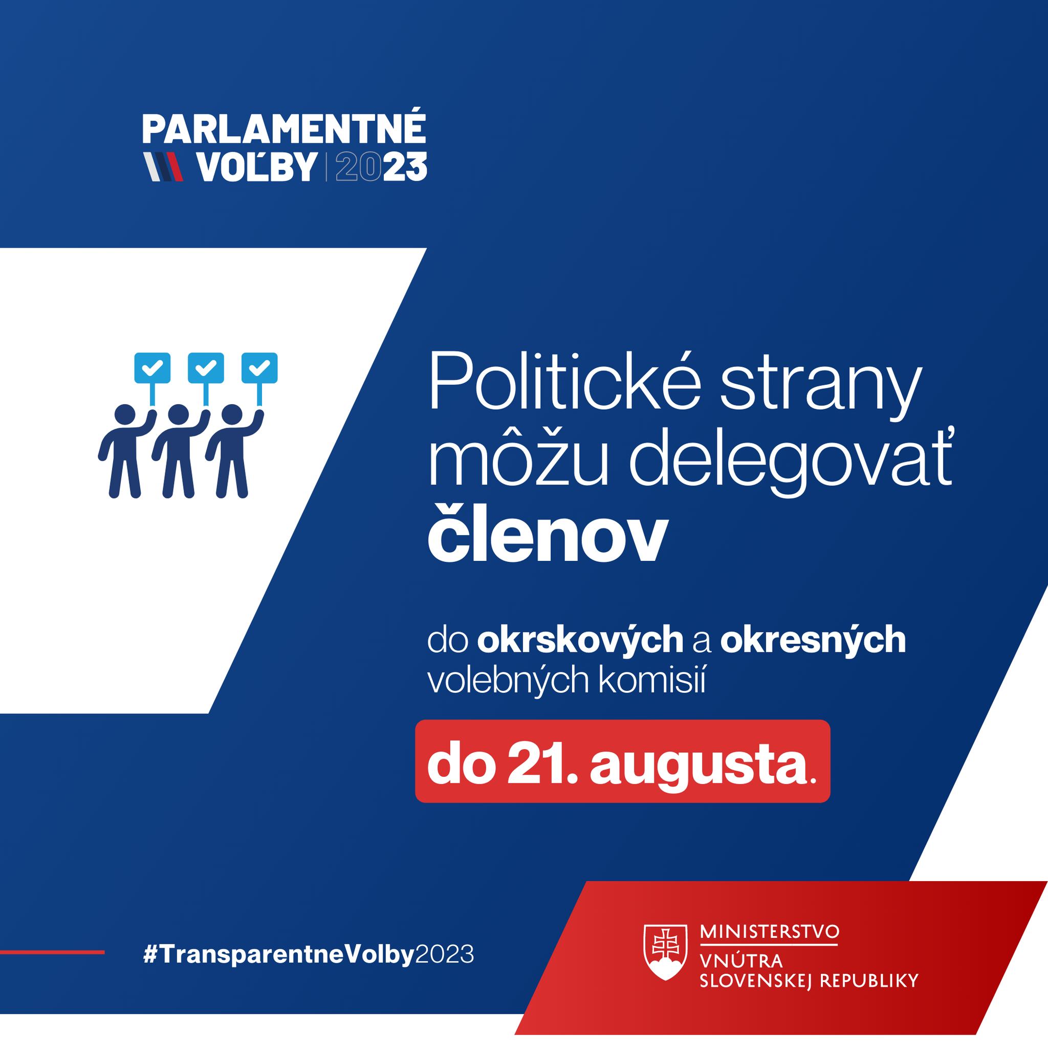 🗳️ KANDIDUJÚCE POLITICKÉ SUBJEKTY MÔŽU DELEGOVAŤ ČLENOV DO VOLEBNÝCH KOMISIÍ 