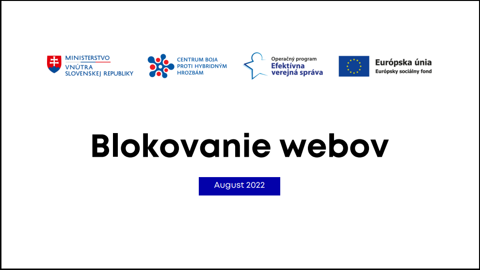 Blokovanie webov – August 2022